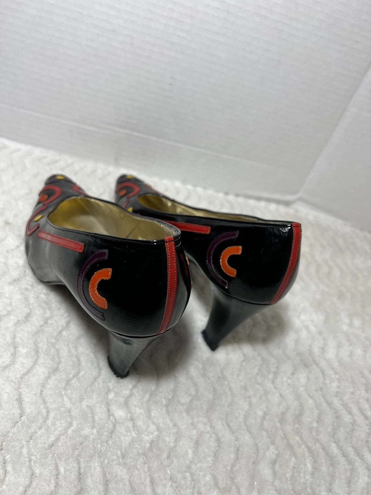 Scarpe Vintage Mario Valentino Tacchi Donna 8.5 LG Multicolore Pelle Made Italy