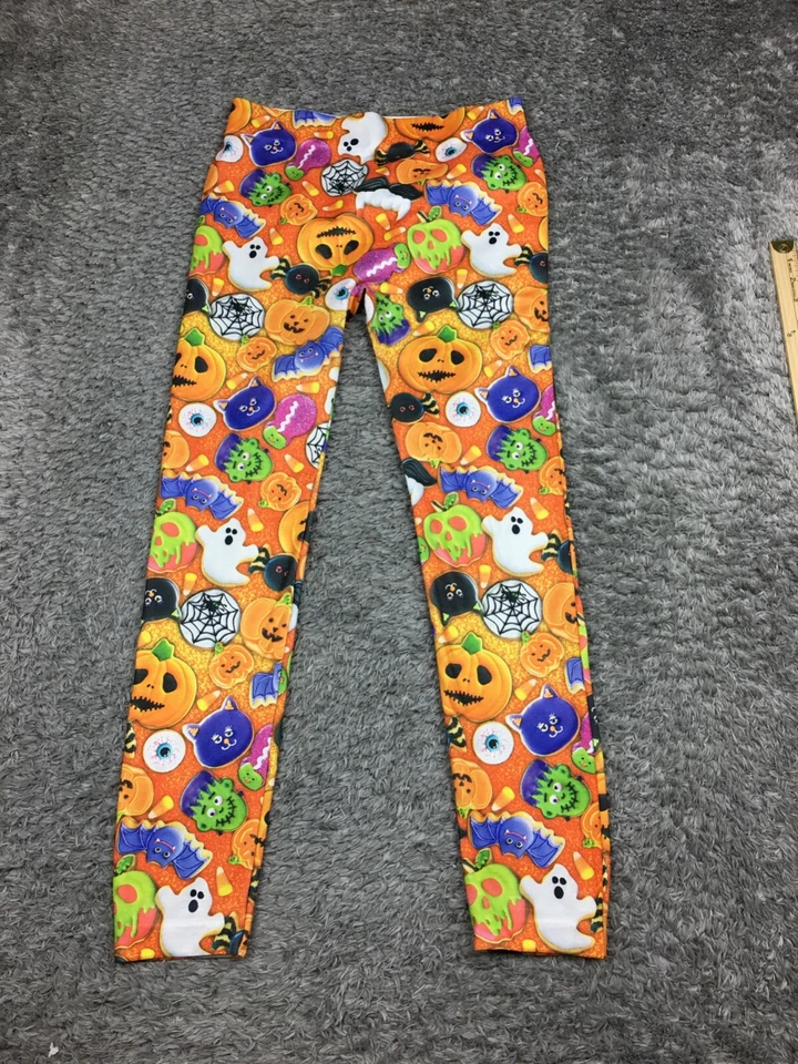 No Boundaries 万圣节打底裤女式青少年大号橙色弹力 Pumkin — 第 3/4 张图片