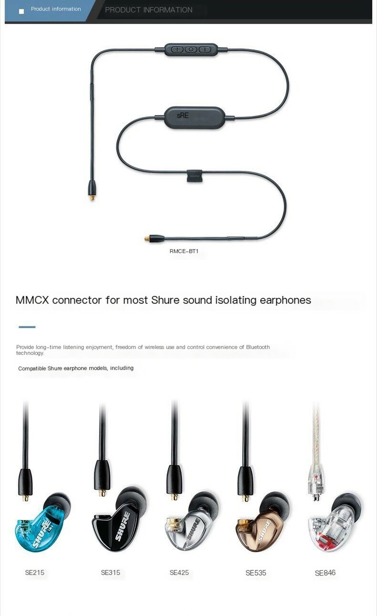Original RMCE-BT1 Bluetooth Earphone Cable Parts with Mic