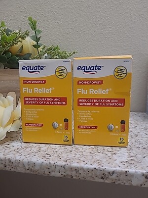 Equate Non-Drowsy Flu Relief 15 Fast Dissolving Tablets, 15Ct Pack Of 2 Ex:02/25