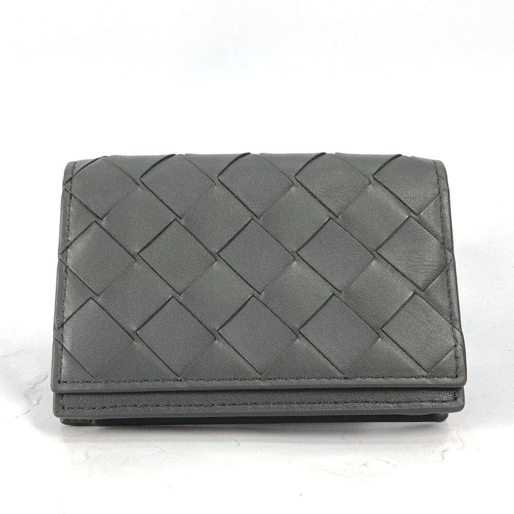 BOTTEGA VENETA グレー レザー ケース BOTTEGA VENETA 605720 Bifold Intrecciato Card Case Leather gray | eBay