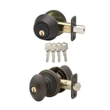 Copper Creek EKDB141TB Egg Door Knob Keyed Alike with Deadbolt Combination, Tusc