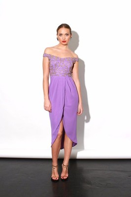 purple virgos lounge dress Virgos Lounge nicola midi dress with embellishment details in purple
