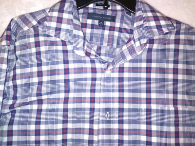 TOMMY HILFIGER Mens 34-35 Large 16 Neck Shirt Button Down Long Sleeve 