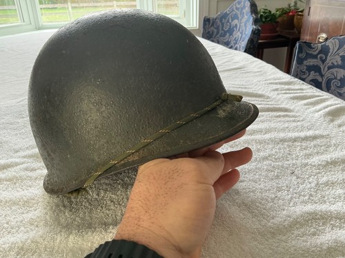 WW2 Rear Seam US HELMET M1 GI Army Navy USMC WWII VG CONDITION FAST SHIP - Picture 18 of 24