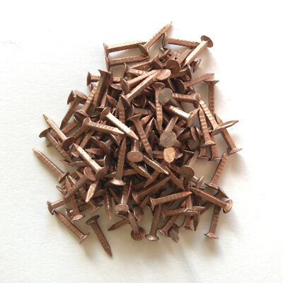 100g MASSIVES KUPFER FEINSCHNITT HEFTKLAMMERN 1/2'' (13mm) RESTAURIEREN BOOT GARTEN DEKOR HANDWERK.