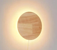 Modern Minimalist Plug in Wall Sconces, Plug-in Or Cordless 7.9'' Round Small