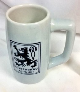 lowenbrau stein glass