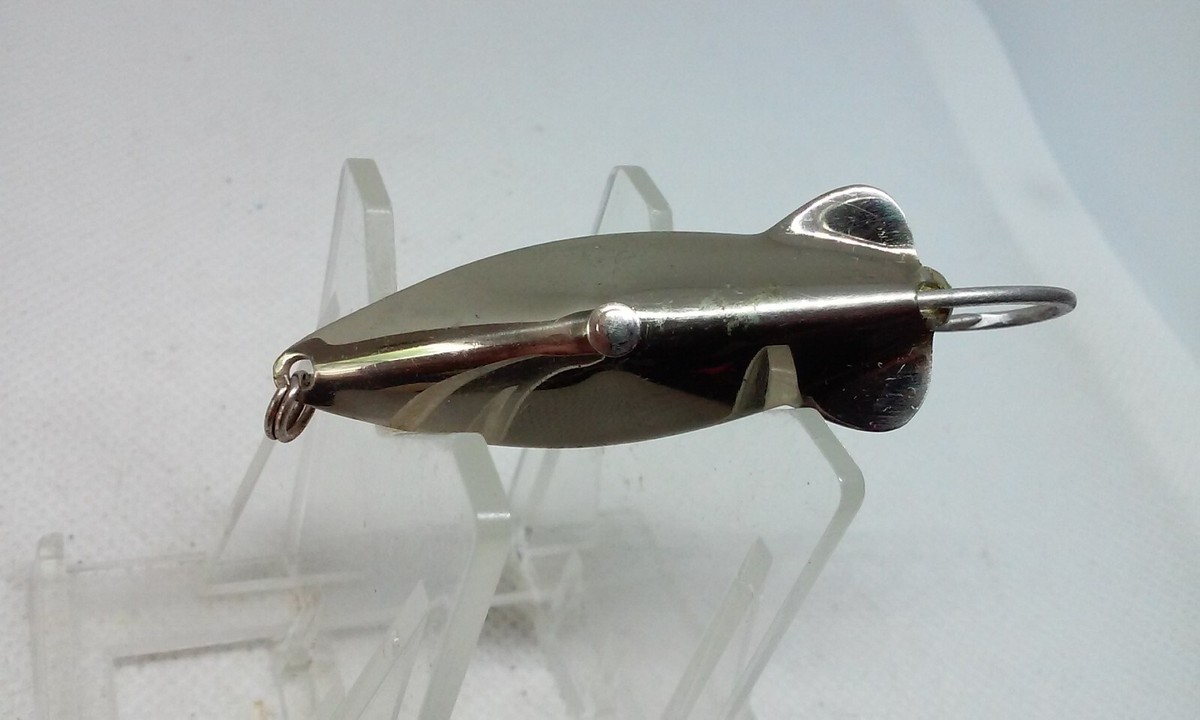 buck perry fishing lures Vtg BUCK'S BAITS BUCK PERRY WEEDLESS SPOONPLUG Nickel 2
