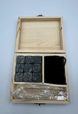 Whiskey Stones 9pk Whiskey Chilling Rocks Reusable Ice Cubes with Case