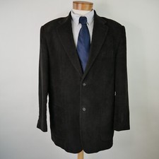 VTG Pronto Uomo Corduroy Jacket XL Slim Blazer Brown 2 Button L/S Professor