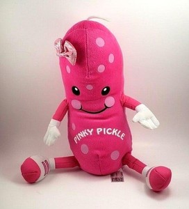 Fiesta Pinky Pickle Plush Round Soft Plush Stuffed Doll Pickle Shimmery Bow 15