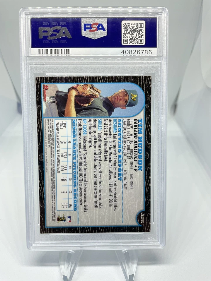1999 Bowman Тим Хадсон No375 PSA 7 Oakland Athletics - Изображение 2 из 2