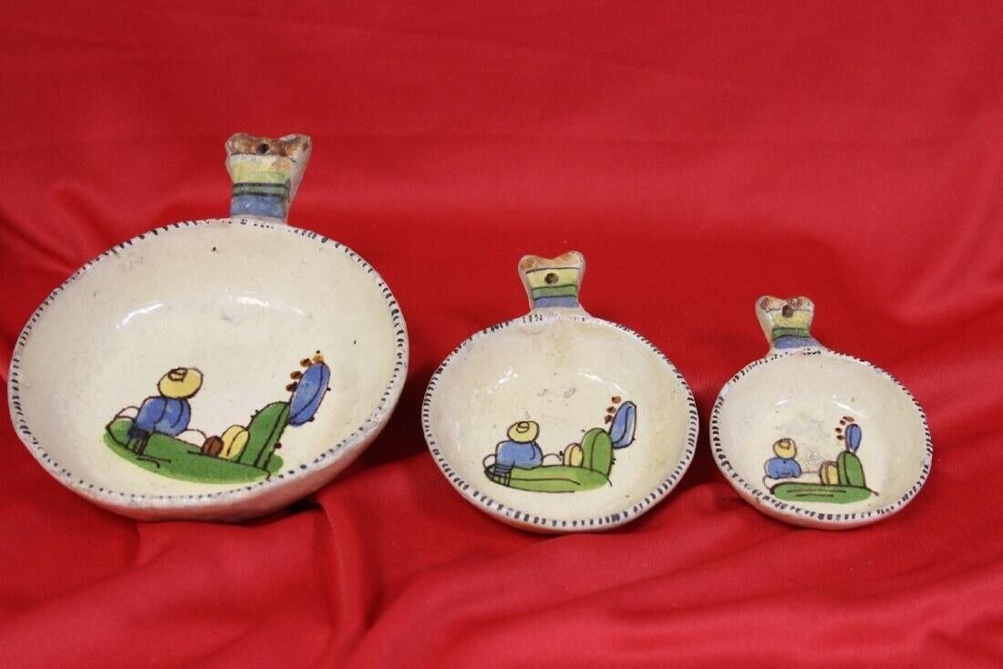 Set of 3 Early Mexican Pottery Bowls