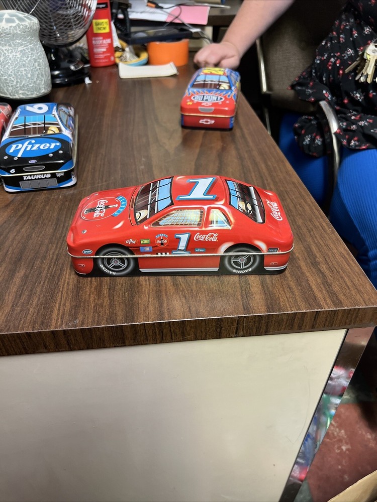 1999 COCA-COLA Racecar Shaped Metal Tin Always Coca-Cola Number 1