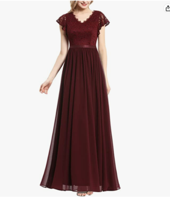 knee length dresses for ladies Mother of The Bride Long Formal Lace Chiffon Dress main image 0