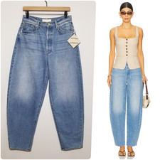 NWT Mother The Fangirl Button Skimp Funk N Flair High Rise Wide Barrel Jeans 28