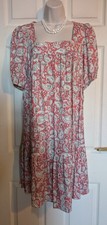 BNWT Retro 70's Smock Style oversized Tiered Ruffle Hem Dress Sz 10/12