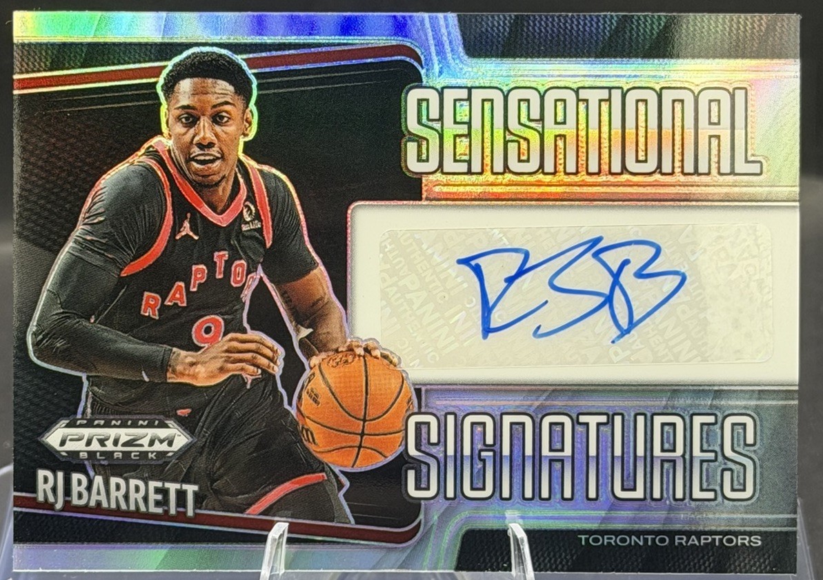 RJ Barrett - 2024-25 Panini Prizm Black Sensational Signatures Silver #SS-RJB