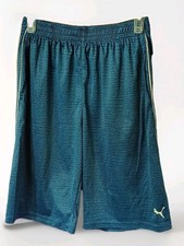 PUMA Boys' Athletic Shorts XL 18-20 Blue Mesh Activewear Elastic Waist