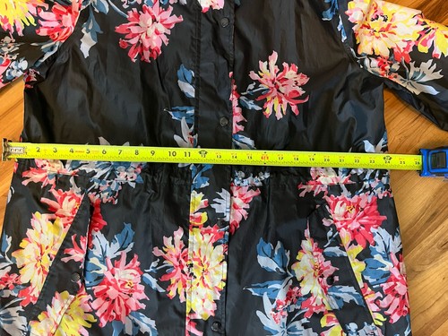Joules Right As Rain Coat Navy Blue Floral Packable Hood Regenjacke US 14 UK 18 - Bild 11 von 16