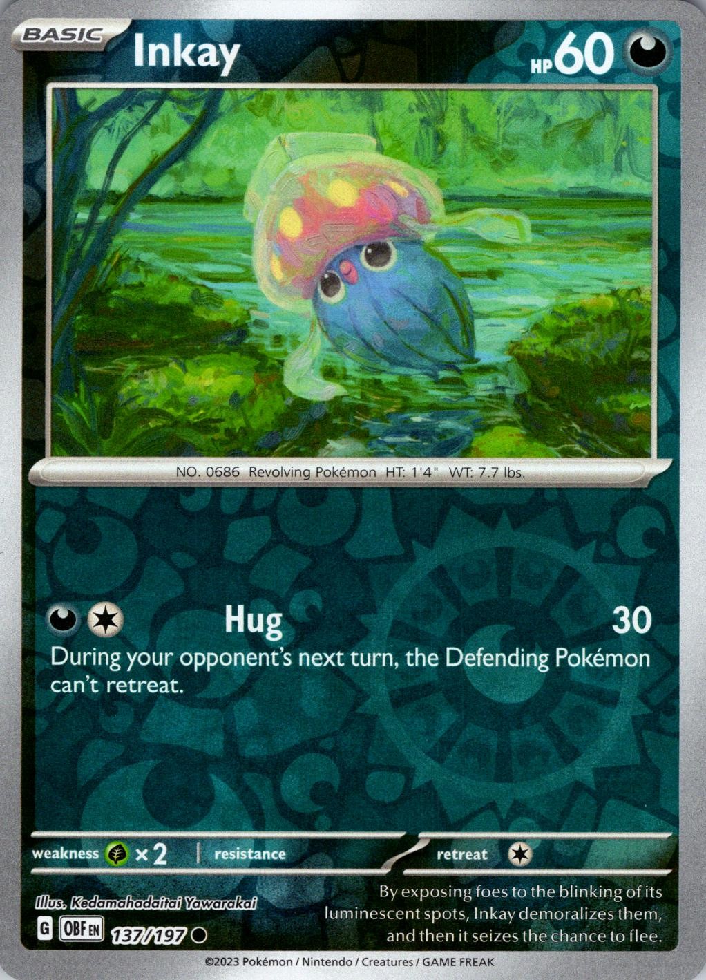 NM Reverse Holofoil - Inkay OBF - 137/197 Obsidian Flames