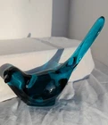 Vintage Fenton Teal Blue Glass Bird 7" Marked