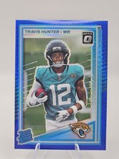 2025 Panini Donruss Optic  Rated Rookie Travis Hunter #201 Blue Hyper Prizm (RC)