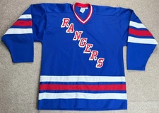 CCM NHL New York Rangers Vintage Made In USA Hockey Jersey Size XL