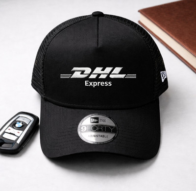 DHL Express Logo Embroidered Trucker Hat Snapback Cap for Men