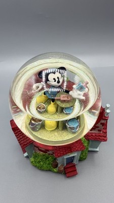 Disney Vintage Mickey Mouse Snow Globe | Hanukkah Musical Dreidel Factory | Rare