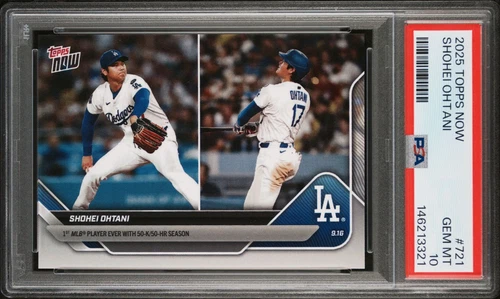 2025 Topps Now #721 SHOHEI OHTANI Dodgers 1st with 50K/50 HR - PSA 10 GEM MINT