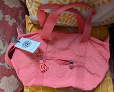 Kipling Art Mini Handbag - Coral  With Handles and Crossbody Strap