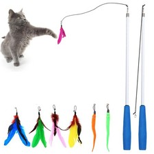 Smokey's Stash Interactive Cat Toy Wand 2pc Fishing Pole Mixed