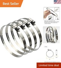 Durable 304 Stainless Steel Hose Clamps 6" - Adjustable, Rust-Proof Reliable