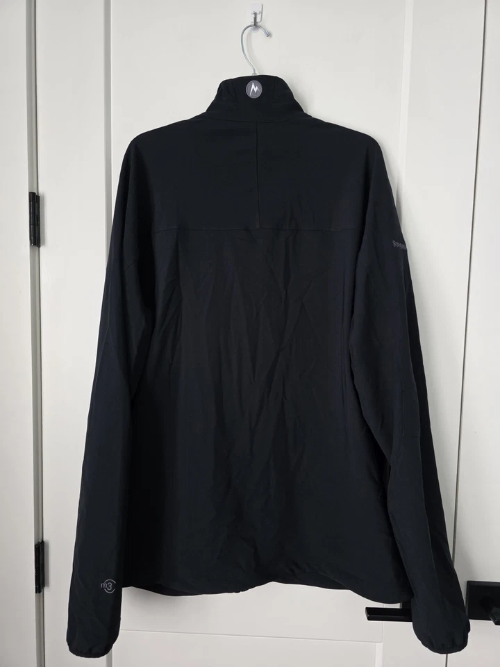 MARMOT BLACK FULL ZIP CHEST ZIP POCKET Windbreaker MEN'S JACKET SIZE 2XL - Image 3 of 4