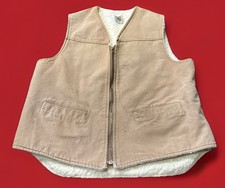 Vintage Carhartt Work Vest Sherpa Lined Duck Canvas Mens Large Hunting USA XLT