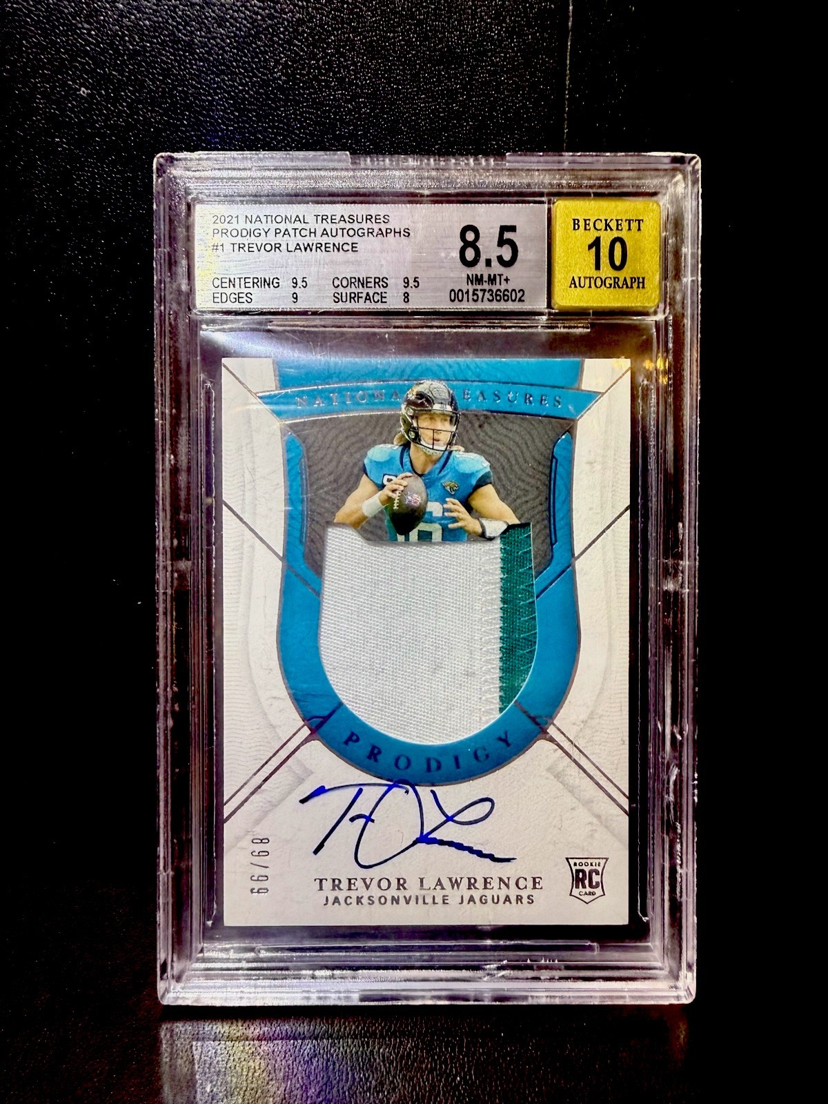 2021 National Treasures Prodigy Patch RC Auto Trevor Lawrence Rookie Card #1 /99