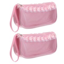 2 Pcs Ventilated Shoe Pouch Mesh Pointe Bag Girls Ballet Storage