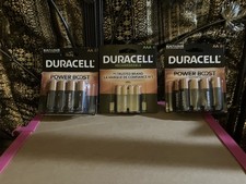 DURACELL MIXED LOT OF 3 PACKS 2-AA-8-POWER BOOST AND 1-AAA-RECHARGEABLE 