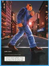 1997 Joe Camel Smoking Cigarette Walking In Crosswalk Art City Street Print Ad
