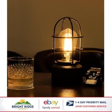 Touch Control Dimmable Table Lamp for Small Spaces, Rustic Steampunk Design