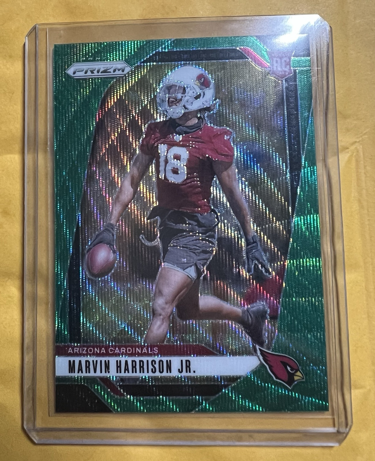 2024 Panini Prizm Marvin Harrison Jr. Rookie Green Wave Prizm RC #375 Cardinals