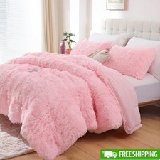 Fluffy Plush Comforter Set Queen Size Soft Faux Fur Bedding Warm Cozy Blanket US