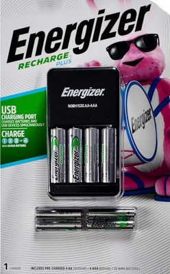 Energizer Recharge Plus USB Charger for NiMH Rechargeable 4-AA & 4-AAA Batteries