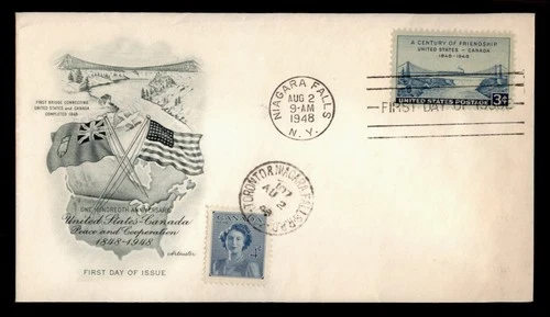 DR WHO 1948 FDC CANADA FRIENDSHIP ANIV MIXED FRANK COMBO ARTMASTER CACHET w30354