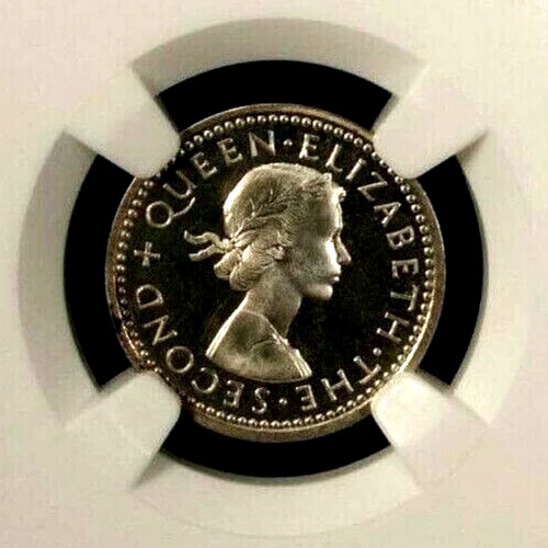 Rhodesia & Nyasaland 3 Pence 1955  NGC PF 65 Cameo UNC Silver Elizabeth II