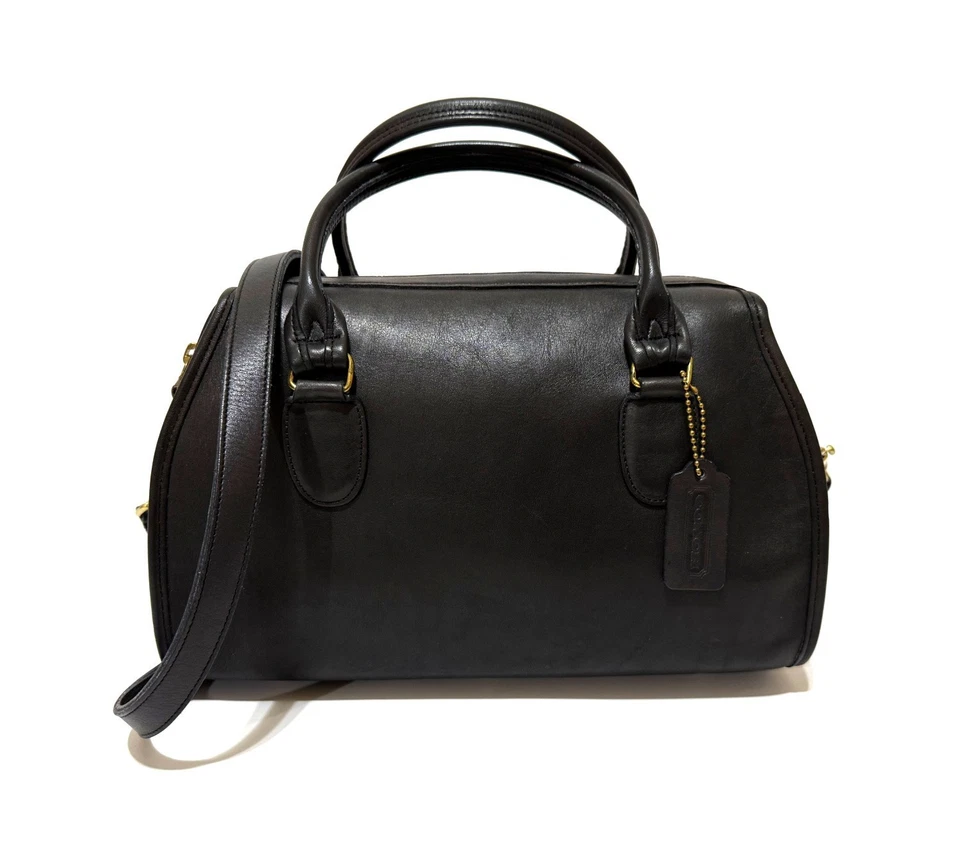 MINT Coach 1980's VIntage BLACK Leather Broadway Tote Bag Satchel 9891 USA Rare!