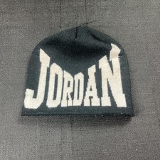 Authentic Jordan Black Beanie with White 'JORDAN' Text - One Size Fits All