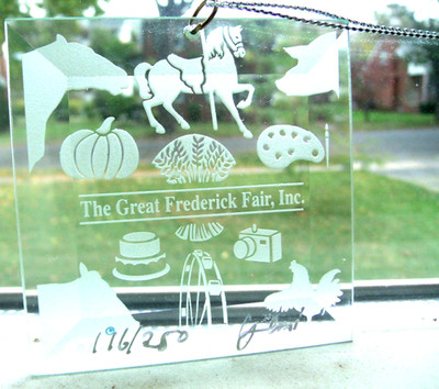 2005 The Great Frederick Fair Inc Md Glass Etched Christmas Ornament